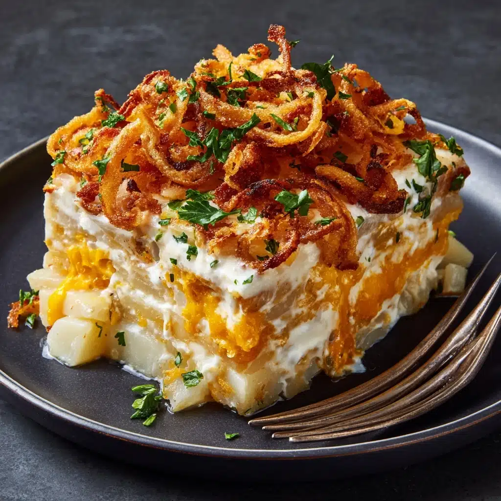French Onion Funeral Potatoes Recipe - Recipe Image