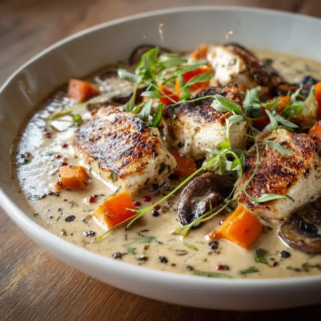 Creamy Mushroom Chicken and Wild Rice Soup Recipe - Recipe Image