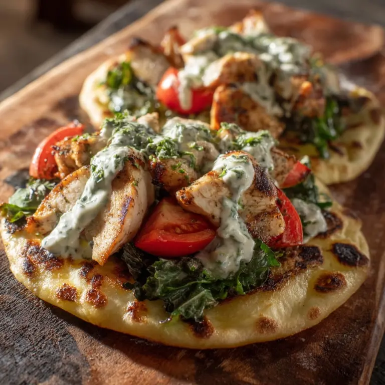 Tzatziki Chicken Naan Pizza Recipe