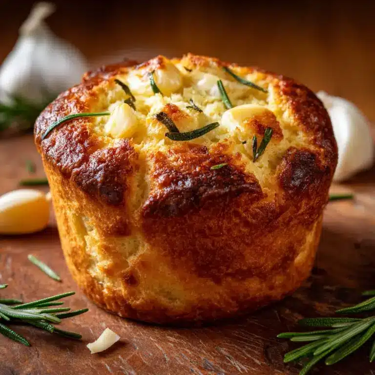 Golden Crust Garlic Rosemary Focaccia Muffins Recipe