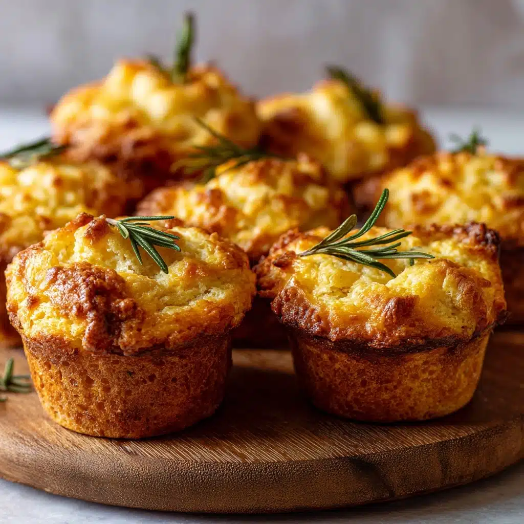 Golden Crust Garlic Rosemary Focaccia Muffins Recipe - Recipe Image