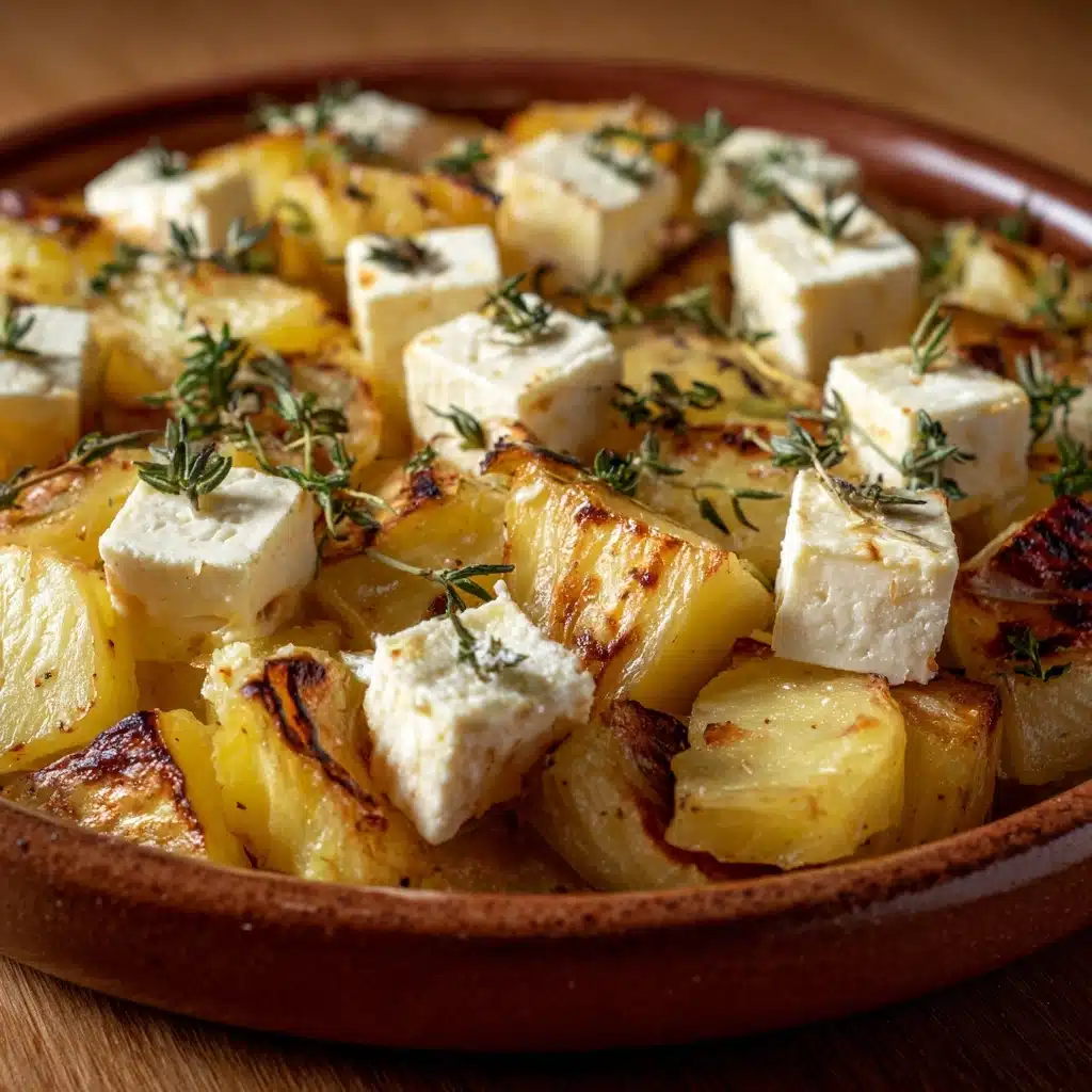 Roasted Potatoes with Baked Feta and Garlic Recipe - Recipe Image