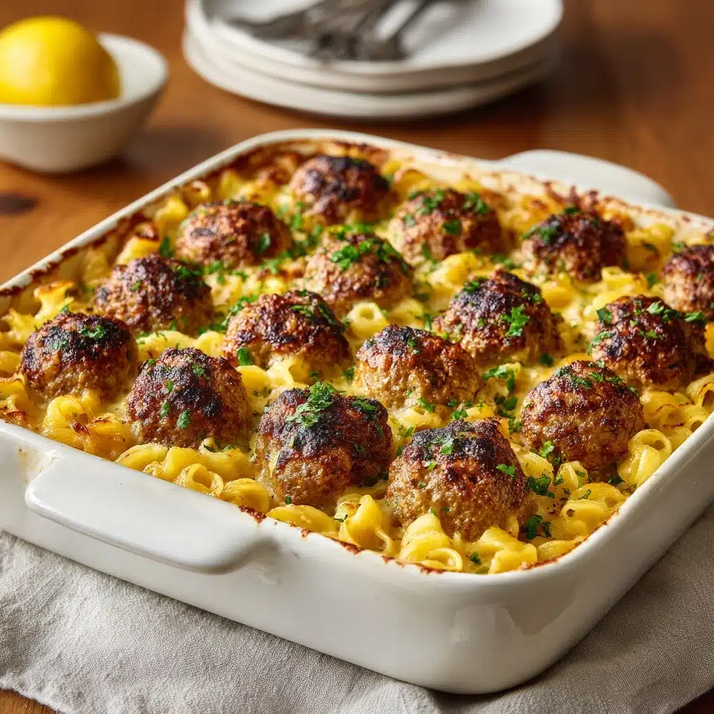 Greek Chicken Meatballs with Lemon Orzo Recipe - Recipe Image