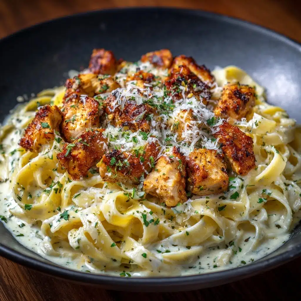 Chicken Bites with Creamy Parmesan Pasta Recipe - Recipe Image