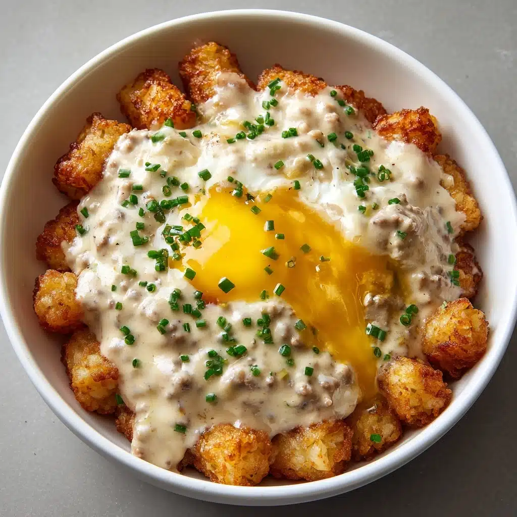 Tater Tot Breakfast Bowl with Sausage Gravy Recipe - Recipe Image