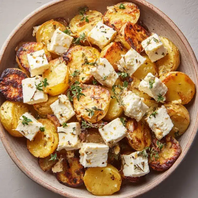 Roasted Potatoes with Baked Feta and Garlic Recipe