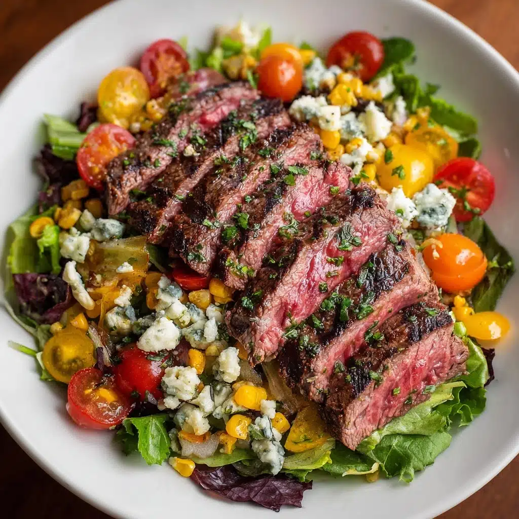 Balsamic Steak Gorgonzola Salad with Grilled Corn Recipe