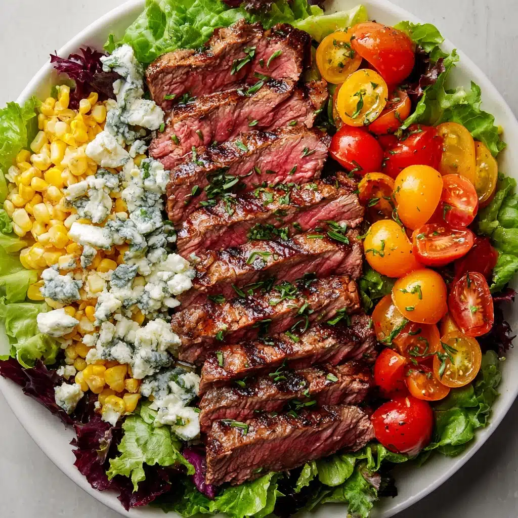 Balsamic Steak Gorgonzola Salad with Grilled Corn Recipe - Recipe Image