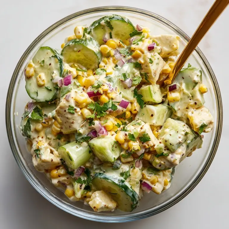 Street Corn Creamy Cucumber Salad Recipe