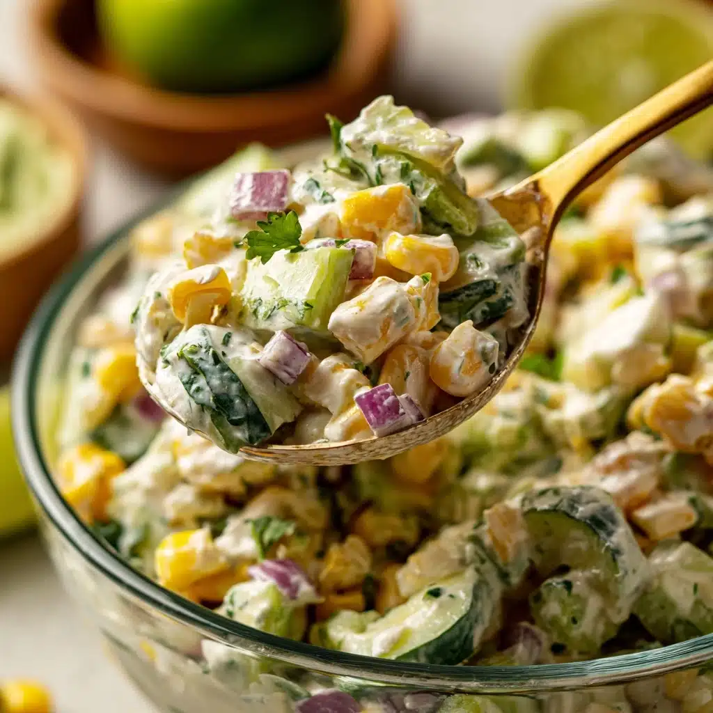 Street Corn Creamy Cucumber Salad Recipe - Recipe Image