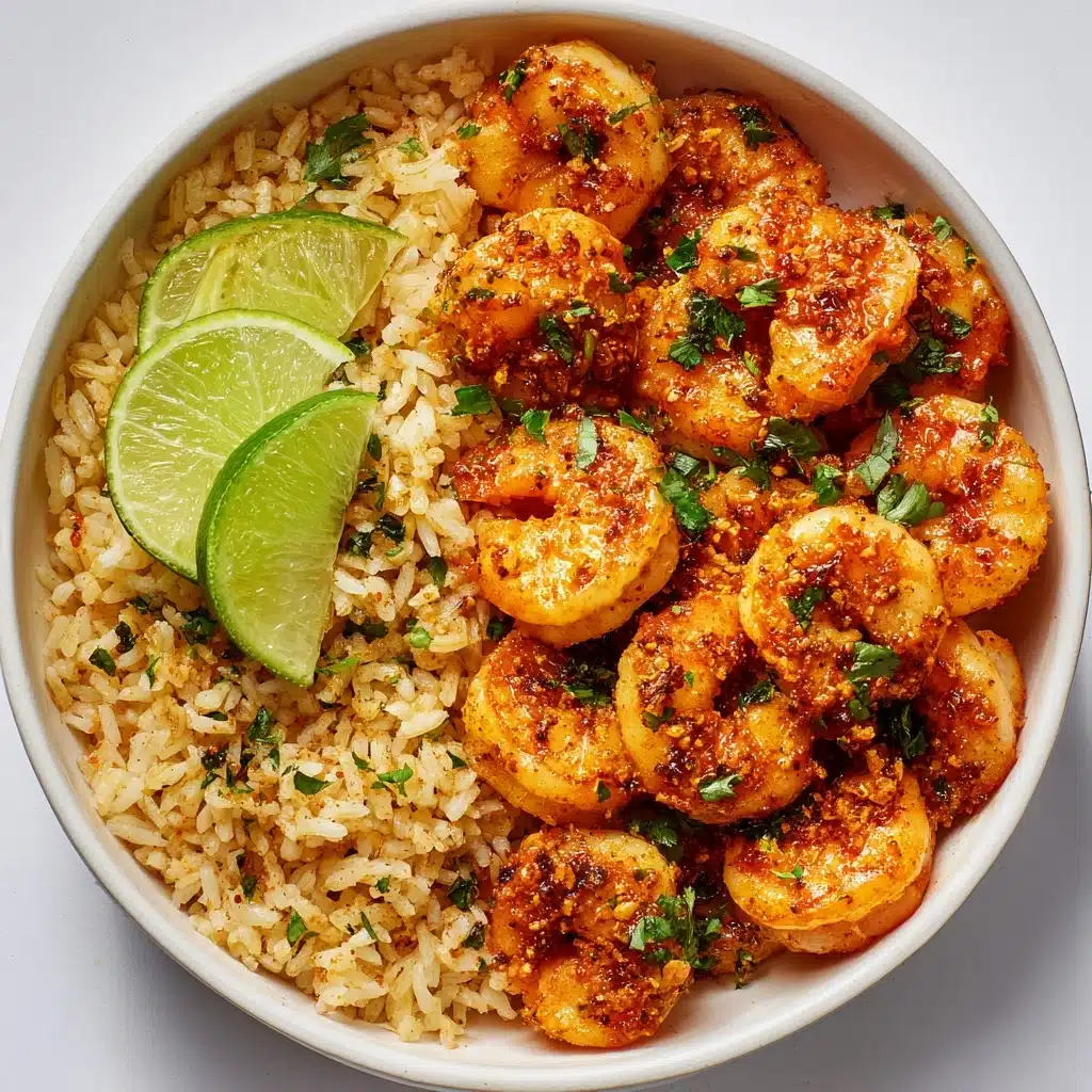 Garlic Butter Shrimp with Lemon Parmesan Cauliflower Rice Recipe - Recipe Image