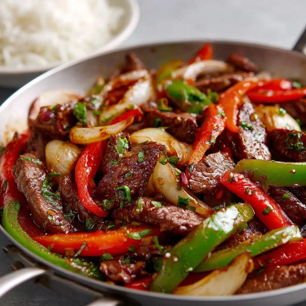 Pepper Steak with Bell Peppers and Onion Recipe - Recipe Image