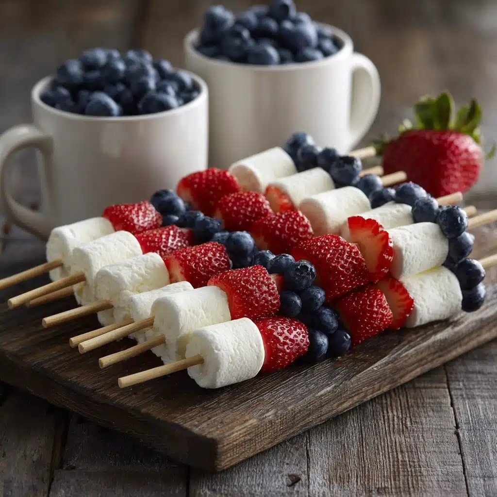 Red, White and Blue Fruit Kabobs Recipe - Recipe Image