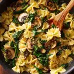 Parmesan Spinach Mushroom Pasta Skillet Recipe
