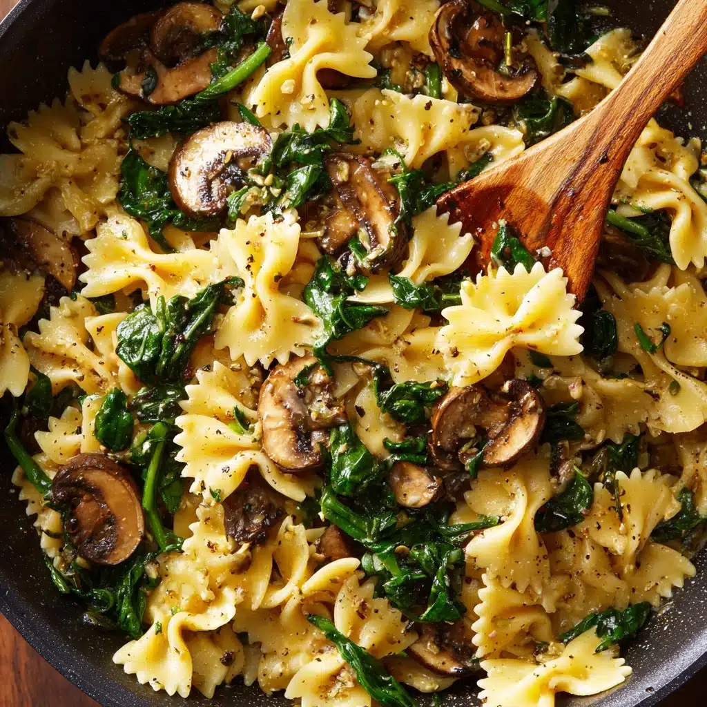 Parmesan Spinach Mushroom Pasta Skillet Recipe
