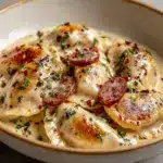 Crockpot Pierogi Casserole with Kielbasa Recipe