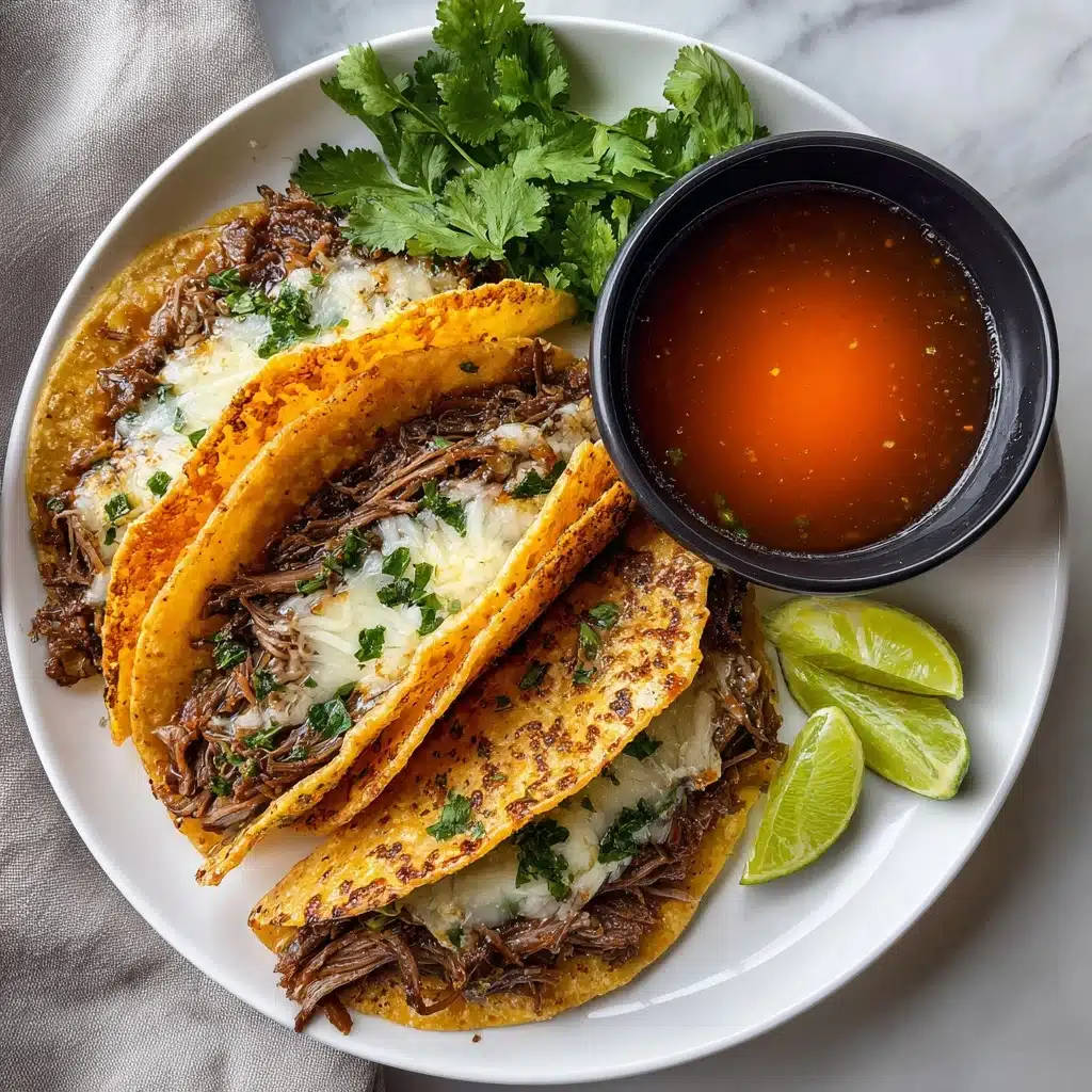 Easy Birria Tacos with Consomme in the Slow Cooker Recipe - Recipe Image
