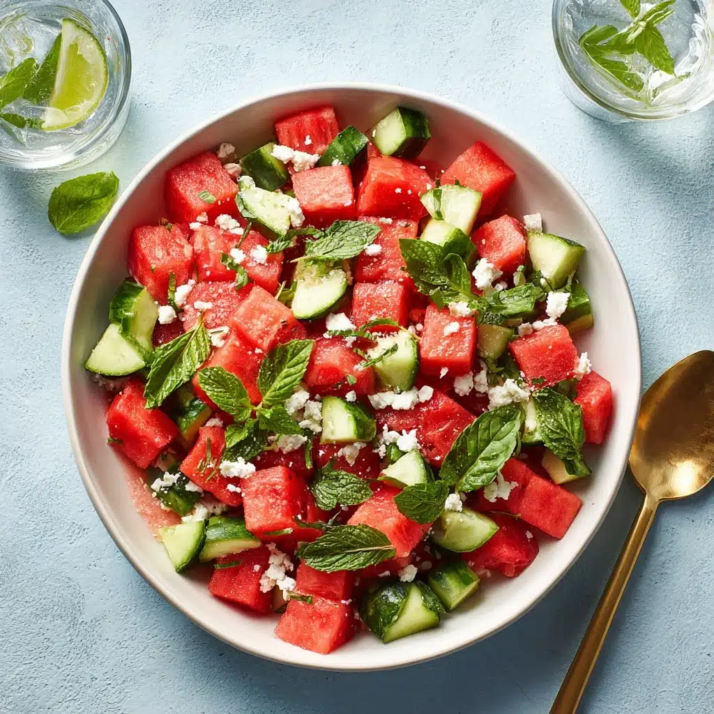 Watermelon Salad Recipe with Feta and Cucumber Recipe
