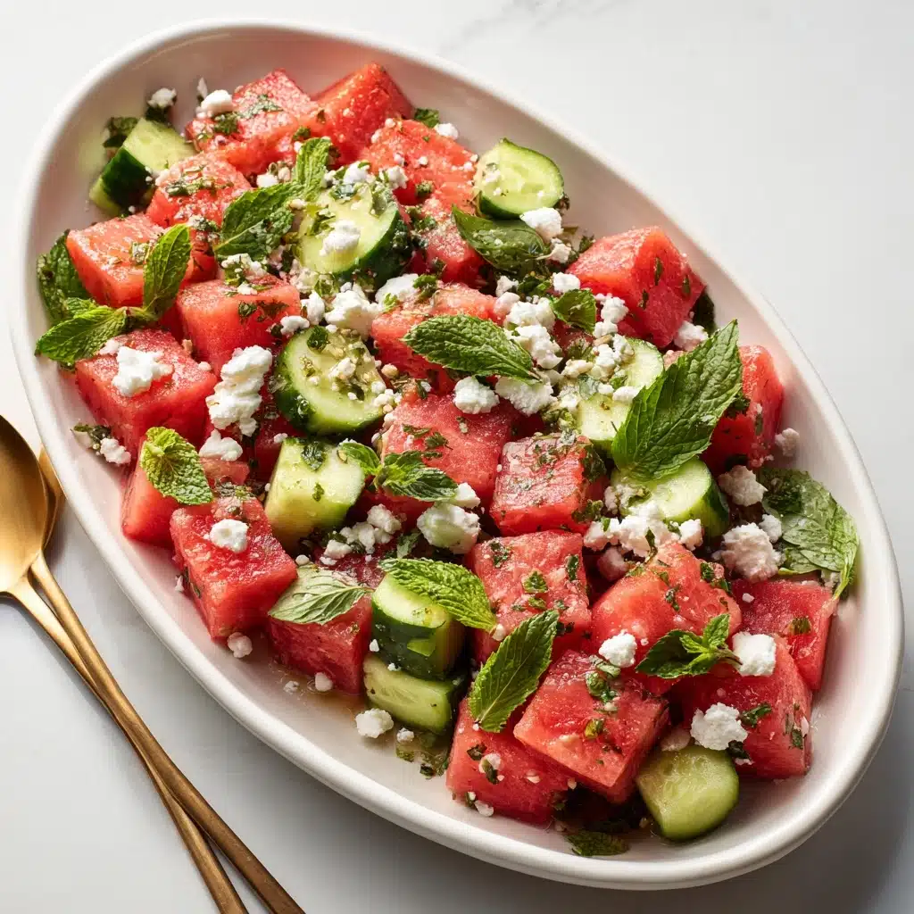 Watermelon Salad Recipe with Feta and Cucumber Recipe - Recipe Image