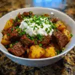 Crockpot Loaded Steak and Potato Bake Recipe