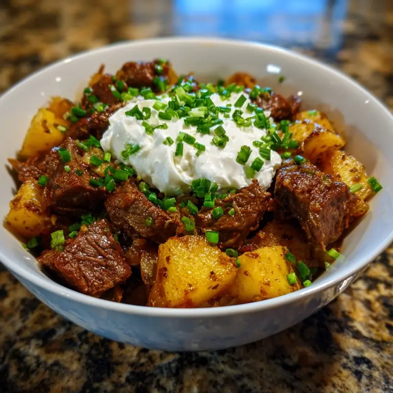 Crockpot Loaded Steak and Potato Bake Recipe