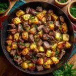 Garlic Butter Steak Bites and Potatoes Recipe