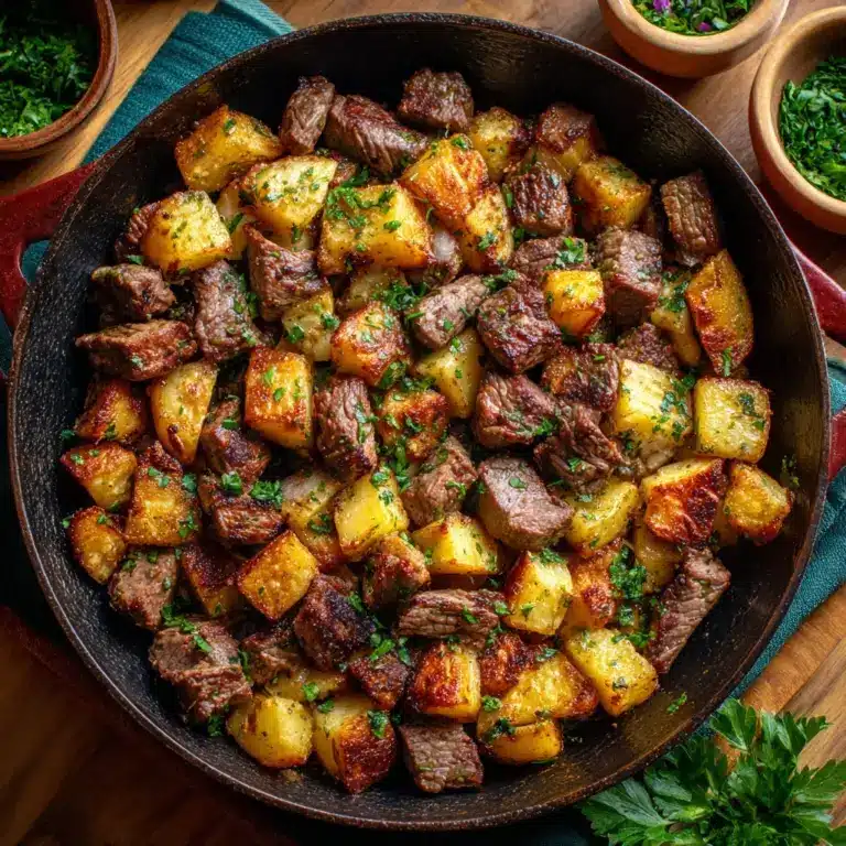 Garlic Butter Steak Bites and Potatoes Recipe