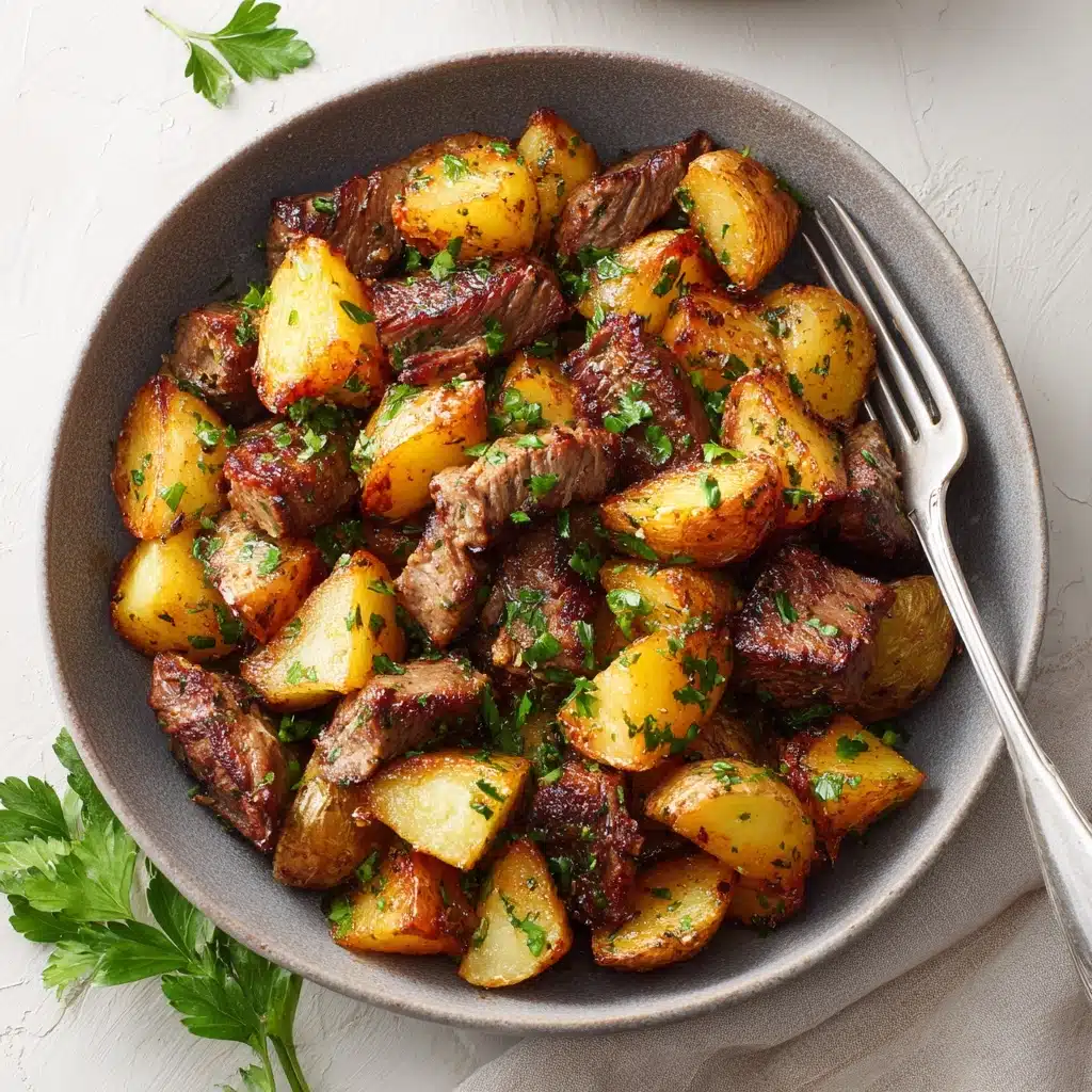 Garlic Butter Steak Bites and Potatoes Recipe - Recipe Image