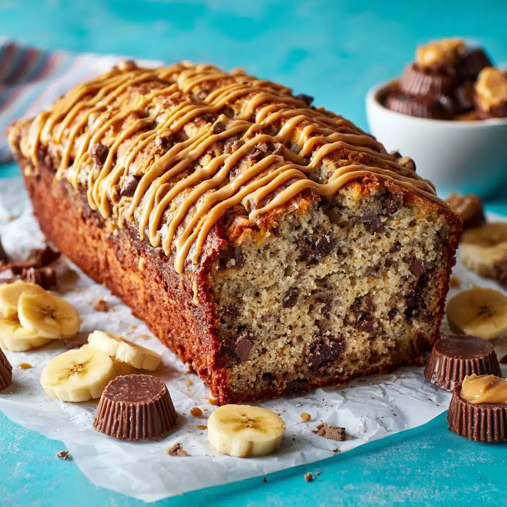 Peanut Butter Cup Banana Bread Recipe - Recipe Image