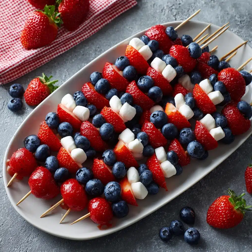Red, White and Blue Fruit Kabobs Recipe