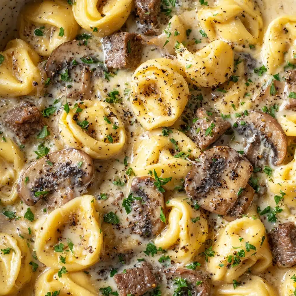 Cheesesteak Tortellini in Rich Provolone Sauce Recipe - Recipe Image