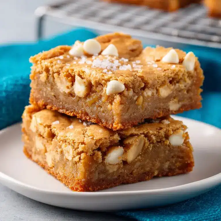 Thick and Chewy White Chocolate Peanut Butter Blondies Recipe