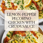 Lemon Pecorino Crusted Chicken with Creamy Lemon Sauce Recipe