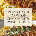 Creamy Garlic Parmesan Chicken with Cheesy Twisted Pasta Recipe