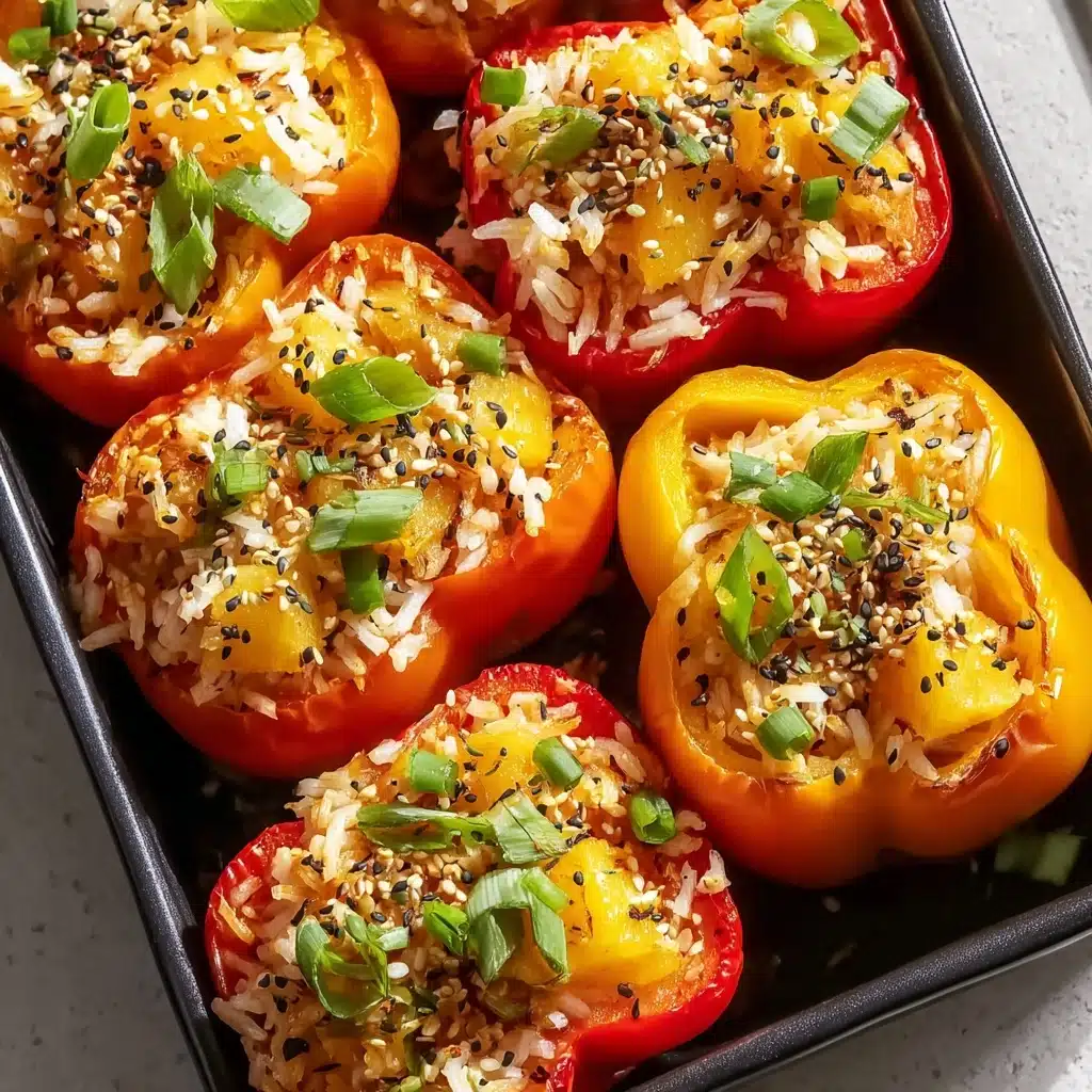 Teriyaki Pineapple Chicken Rice Stuffed Peppers Recipe - Recipe Image
