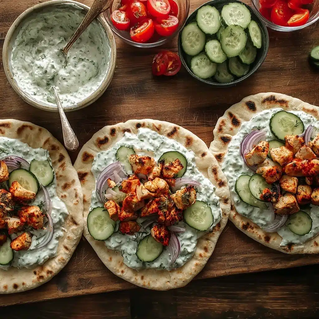 Tzatziki Chicken & Veggie Naan Pizza Recipe