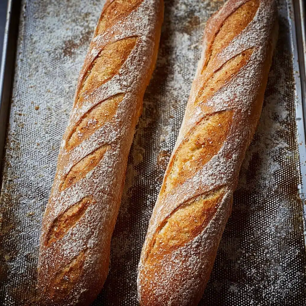 Crusty Overnight Sourdough Baguette Recipe - Recipe Image