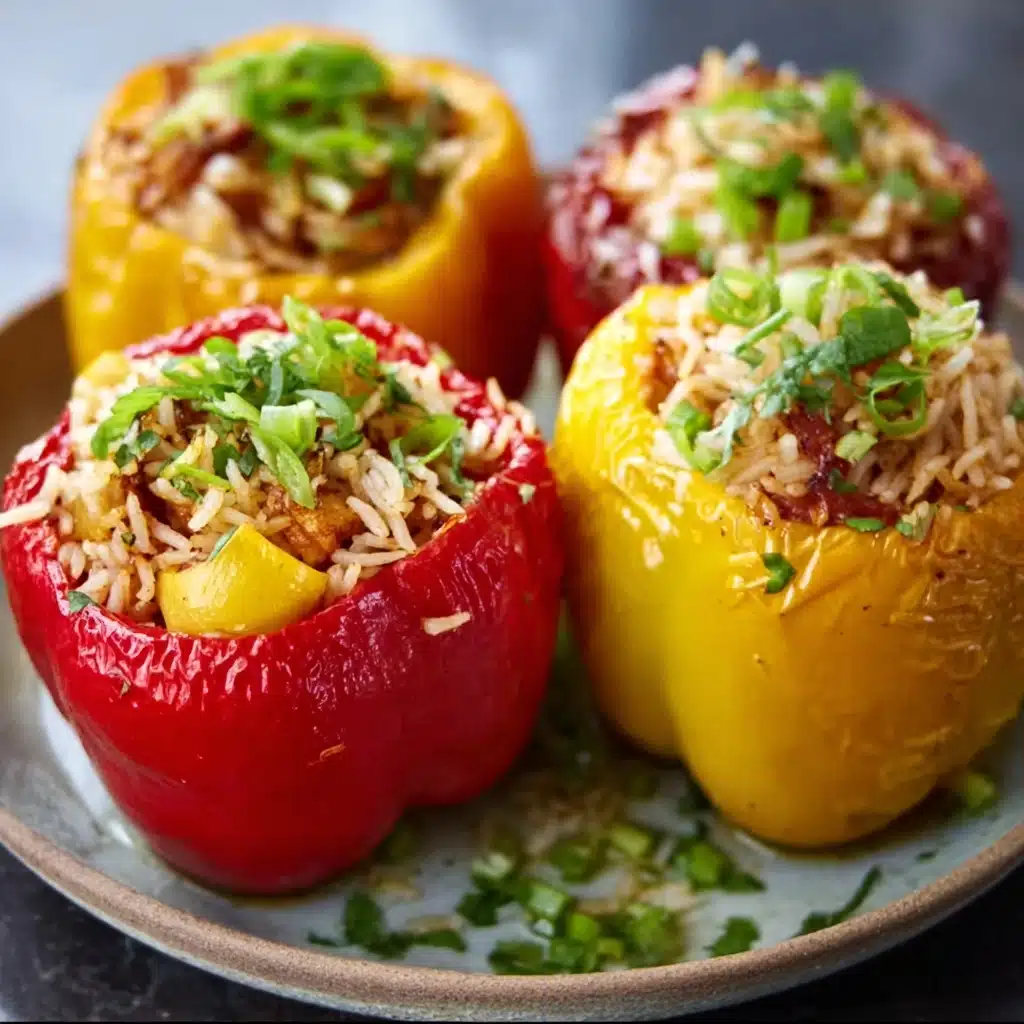 Teriyaki Pineapple Chicken Rice Stuffed Peppers Recipe - Recipe Image