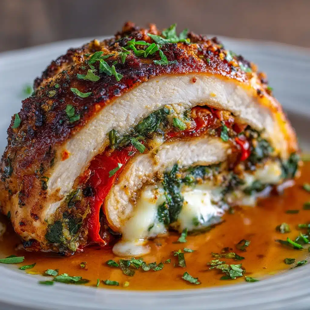 roasted red pepper, spinach, and mozzarella stuffed chicken Recipe - Recipe Image