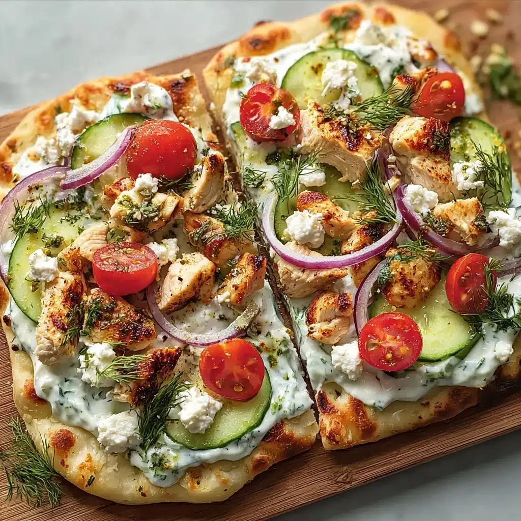 Tzatziki Chicken & Veggie Naan Pizza Recipe - Recipe Image