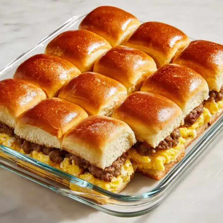 Sausage Egg and Cheese Breakfast Sliders with Syrup Glaze Recipe