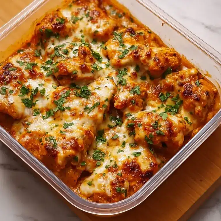 High Protein Creamy Garlic Cheesy Chicken & Potatoes Recipe