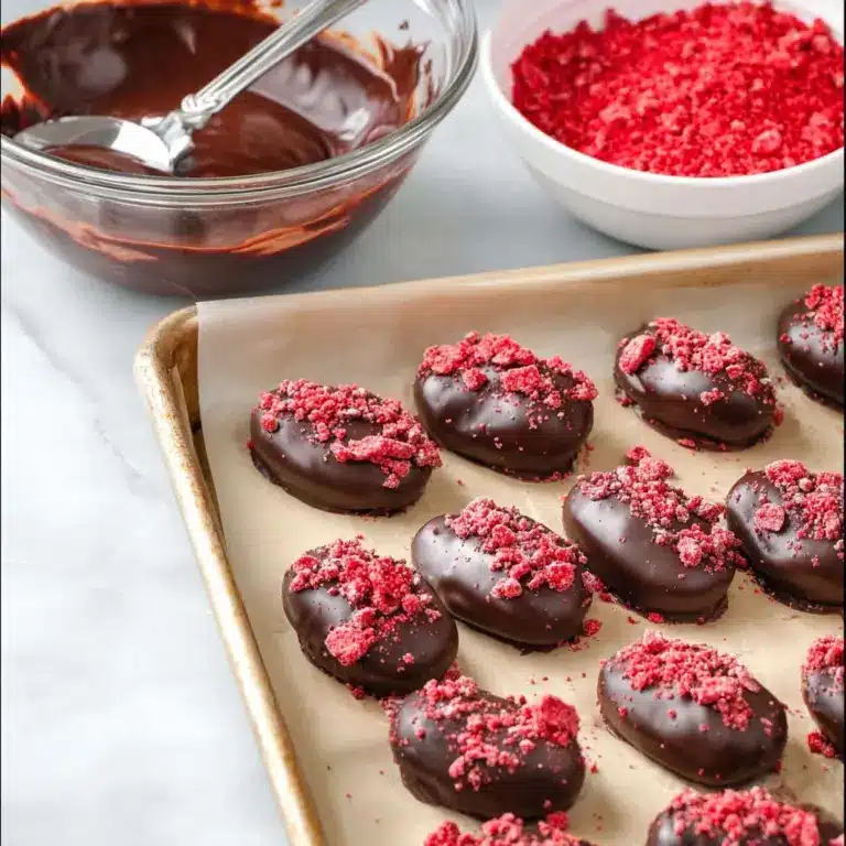 Strawberry Coconut Cream Stuffed Dates Dipped in Chocolate Recipe