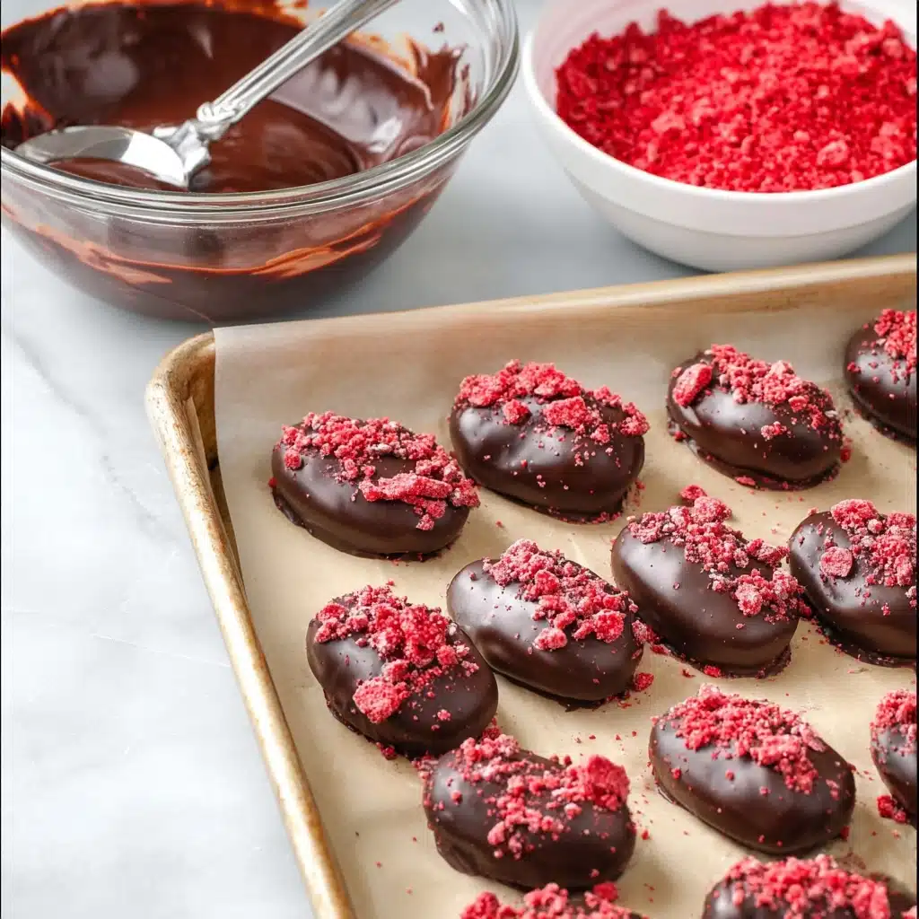 Strawberry Coconut Cream Stuffed Dates Dipped in Chocolate Recipe