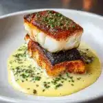 Lemon Garlic Butter Cod with Crispy Skin Recipe
