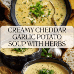 Hearty Cheddar Garlic Herb Potato Soup Recipe