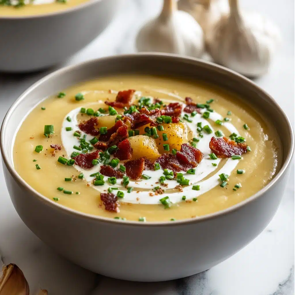Crockpot Roasted Garlic Potato Soup Recipe