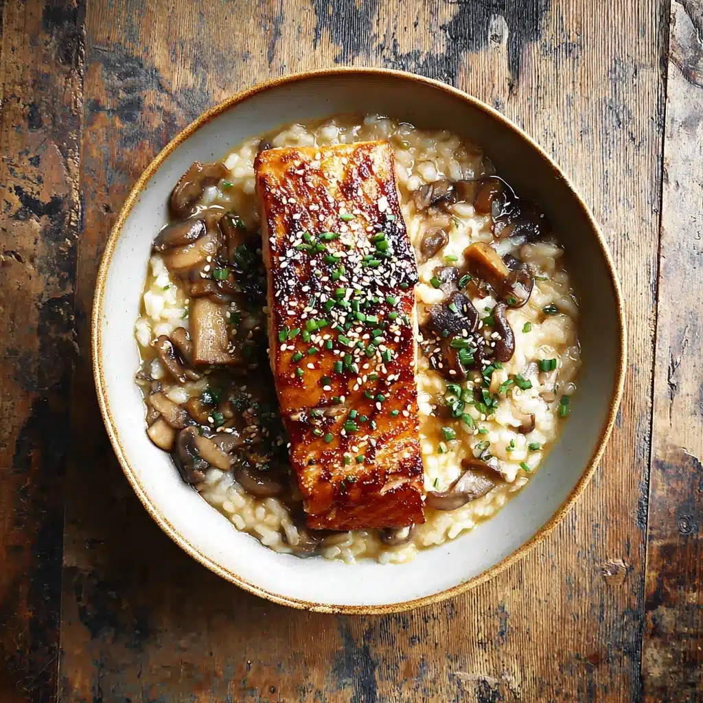 Japanese Style Risotto with Seared Salmon Recipe - Recipe Image