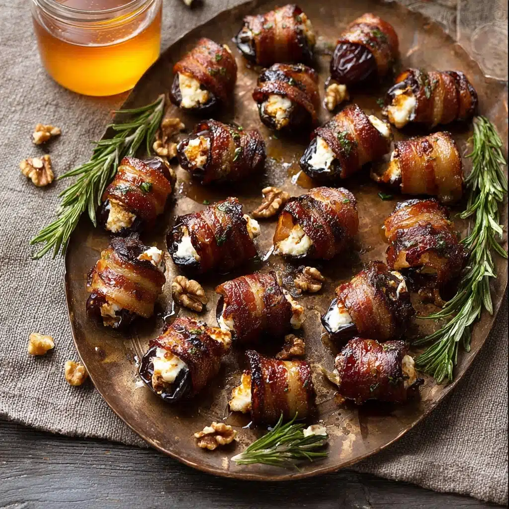 Goat Cheese Stuffed Bacon Wrapped Dates with Rosemary Honey Recipe