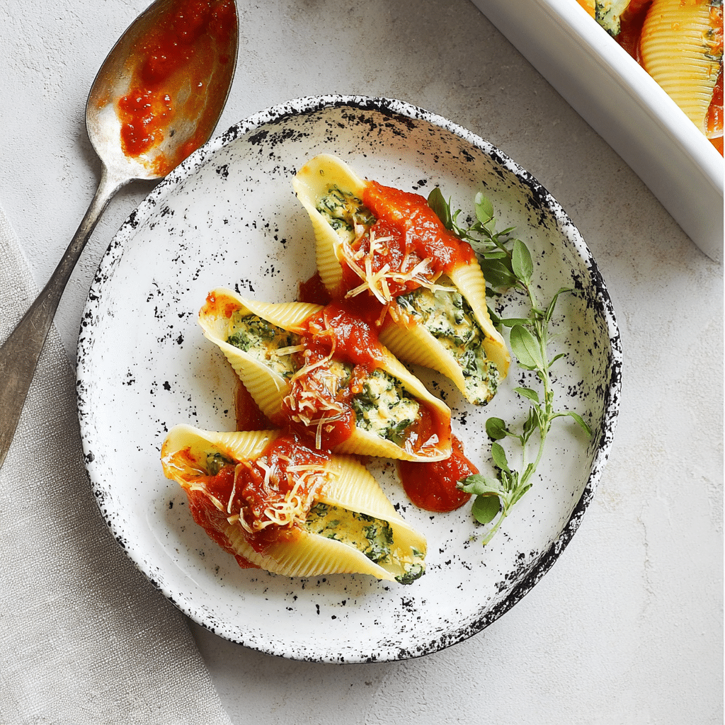 Vegan Stuffed Shells with Spinach Recipe - Recipe Image